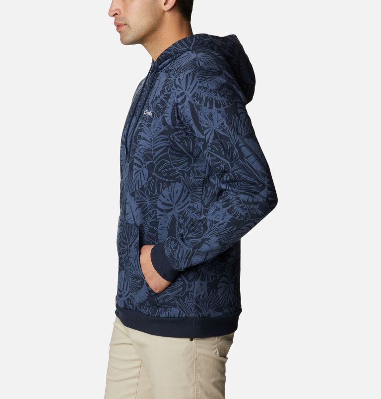 Men's Columbia Logo Printed Hoodie, Color: Collegiate Navy King Palms, image 3
