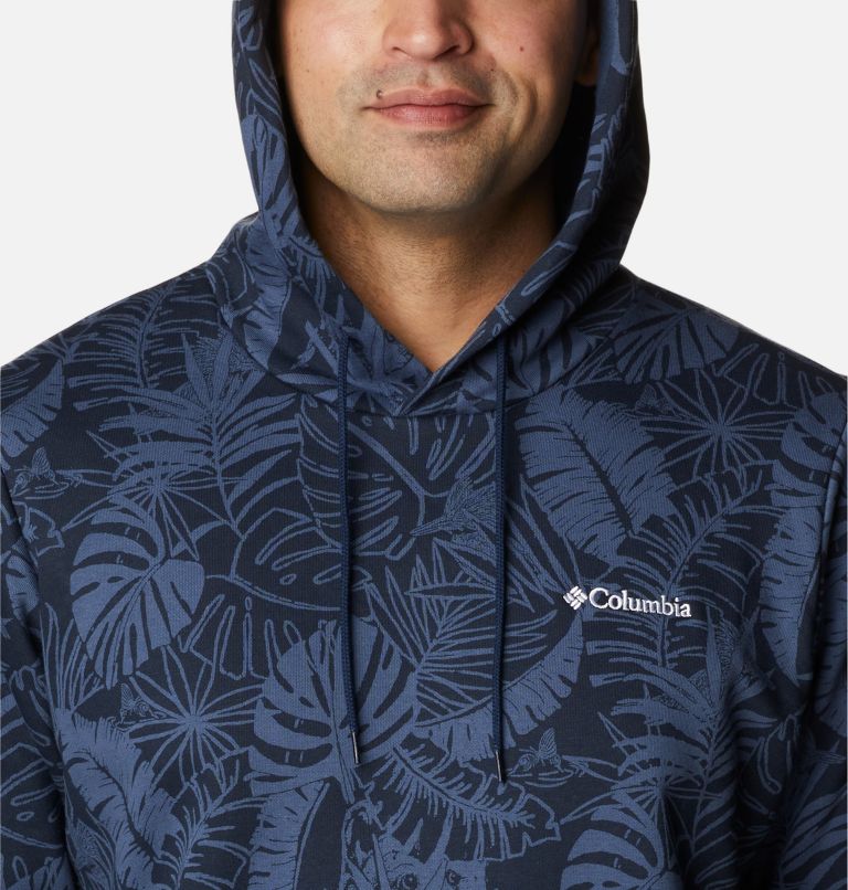 Men's Columbia Logo Printed Hoodie, Color: Collegiate Navy King Palms, image 4