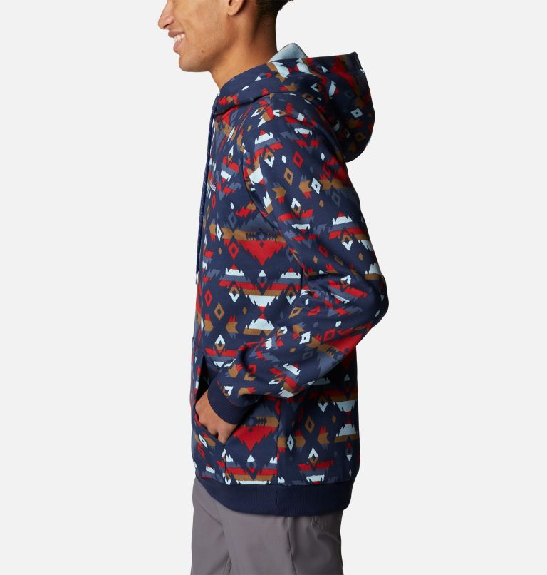 M Columbia Logo Printed Hoodie | 466 | L, Color: Collegiate Navy Rocky Mountain Print, image 3