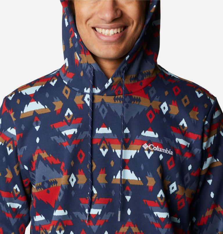 M Columbia Logo Printed Hoodie | 466 | L, Color: Collegiate Navy Rocky Mountain Print, image 4
