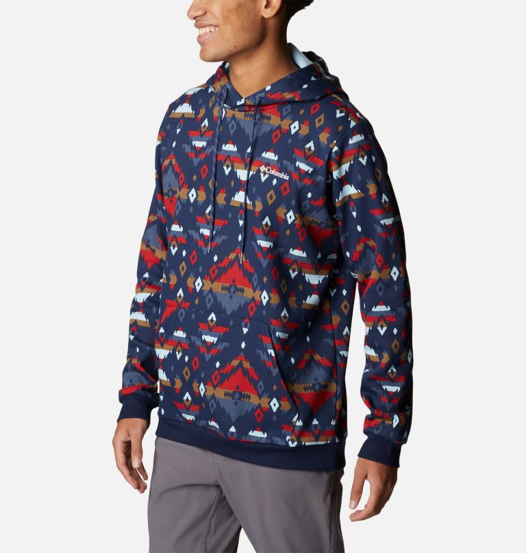 M Columbia Logo Printed Hoodie | 466 | L, Color: Collegiate Navy Rocky Mountain Print, image 5