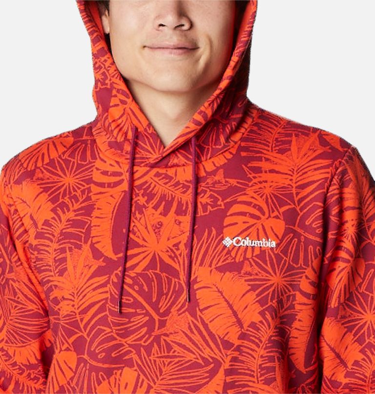 Chandail à capuchon imprimé Columbia Logo pour homme, Color: Red Onion King Palms, image 4
