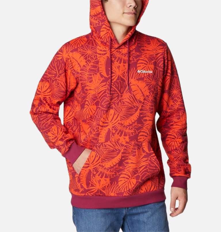 Chandail à capuchon imprimé Columbia Logo pour homme, Color: Red Onion King Palms, image 5