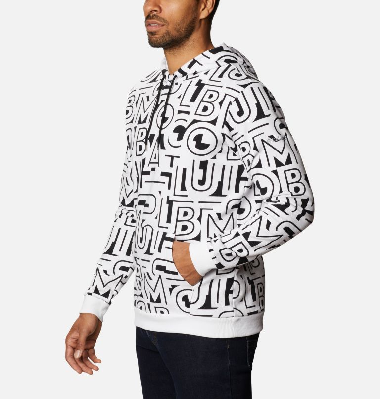 M Columbia Logo Printed Hoodie | 010 | S, Color: Black, White Typo, image 3