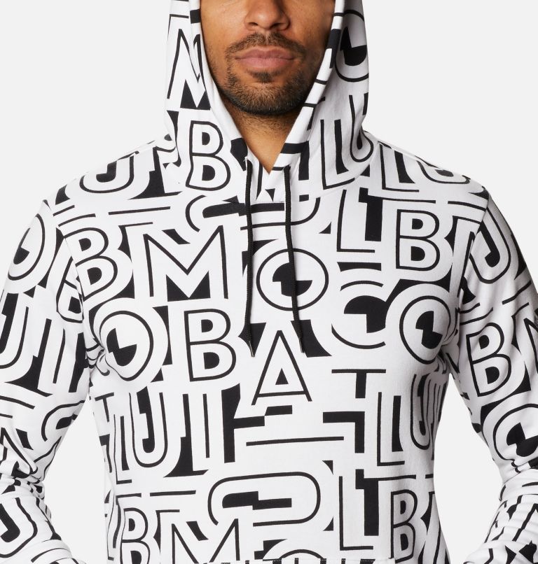 M Columbia Logo Printed Hoodie | 010 | S, Color: Black, White Typo, image 4