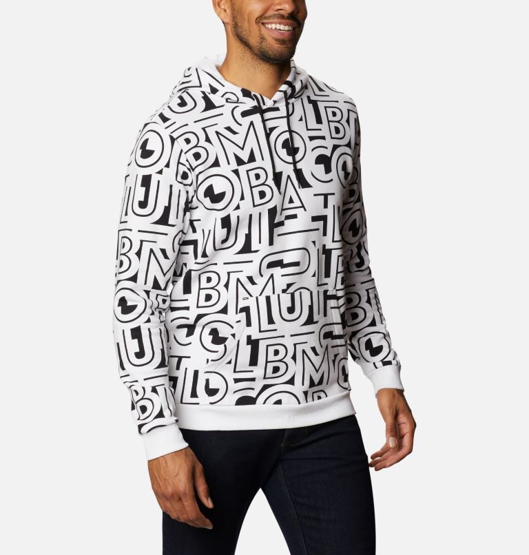 M Columbia Logo Printed Hoodie | 010 | S, Color: Black, White Typo, image 5