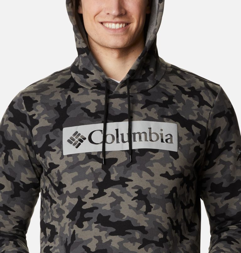 Men's Columbia Logo Printed Hoodie, Color: Black Camo