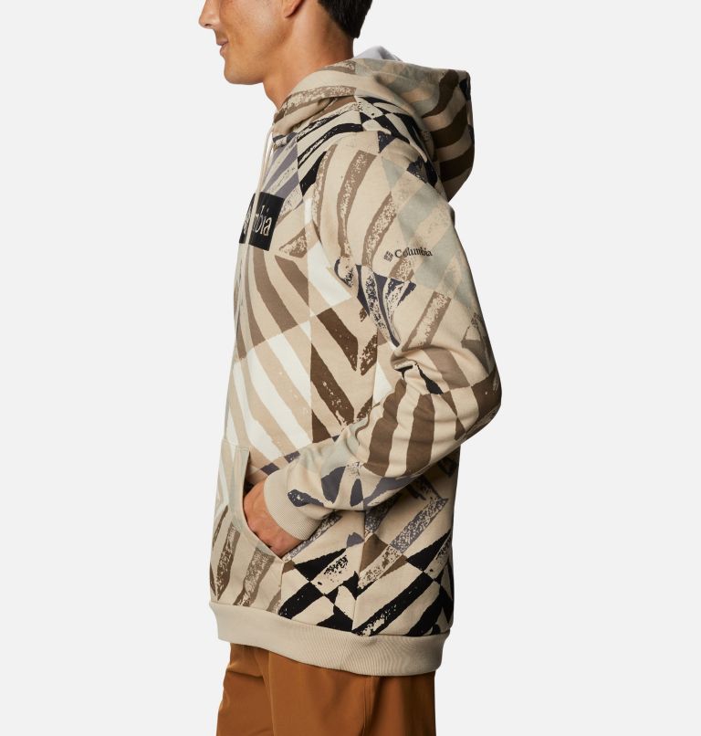 M Columbia Logo Printed Hoodie, Color: Ancient Fossil Block Print Heather, image 3