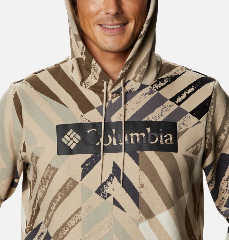 M Columbia Logo Printed Hoodie, Color: Ancient Fossil Block Print Heather, image 4