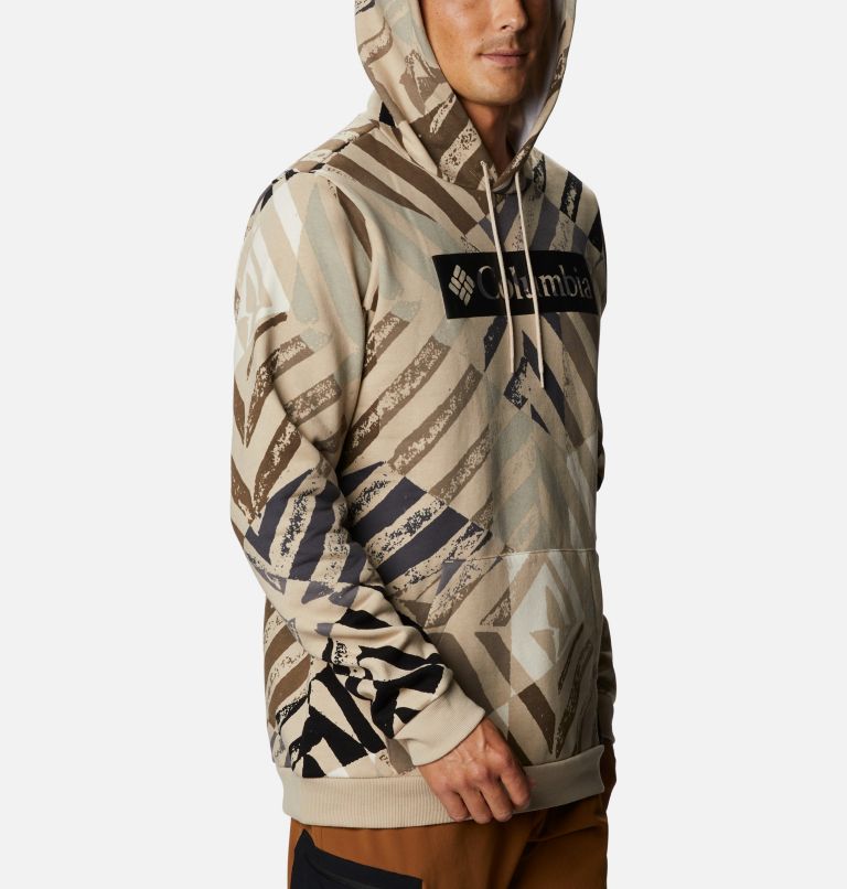 M Columbia Logo Printed Hoodie, Color: Ancient Fossil Block Print Heather, image 5