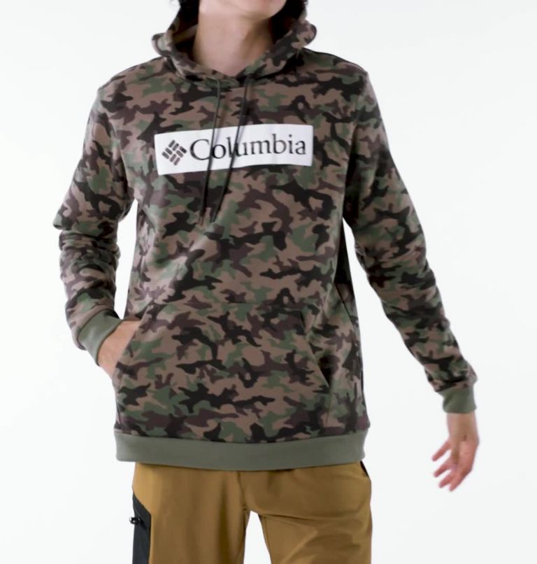 M Columbia Logo Printed Hoodie, Color: Cypress Camo