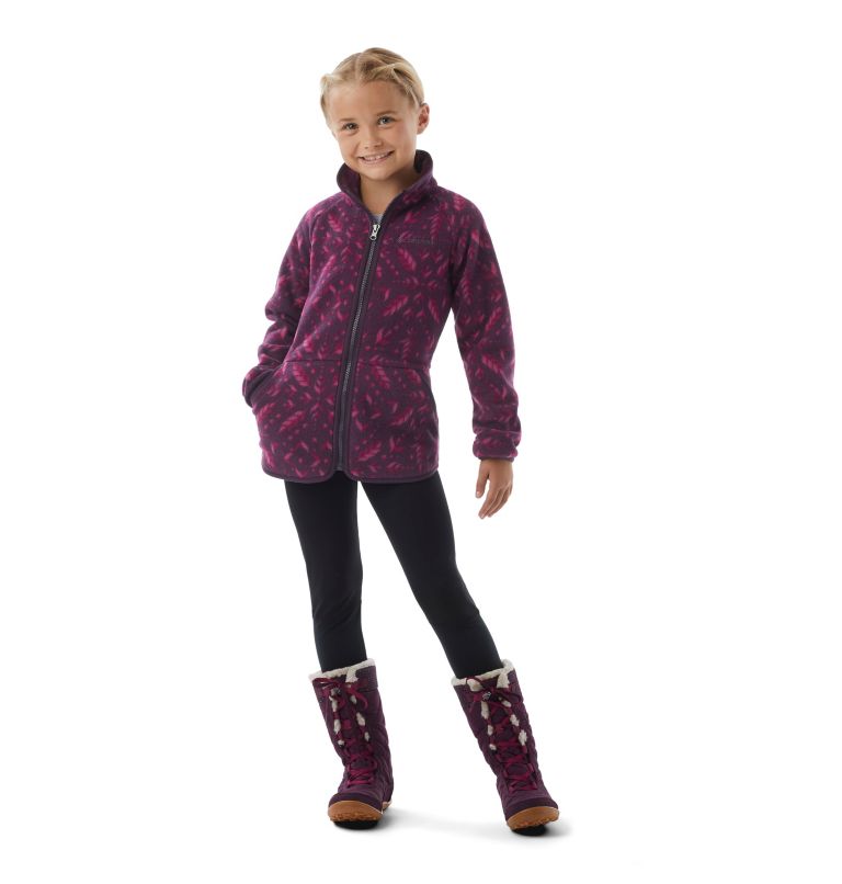 Girls' Disney Anna Full Zip Fleece, Color: Purple Dahlia Anna Ornate, image 4
