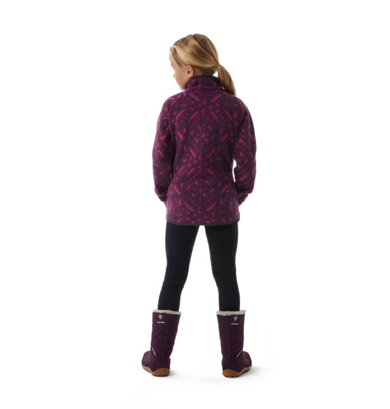 Girls' Disney Anna Full Zip Fleece, Color: Purple Dahlia Anna Ornate, image 3