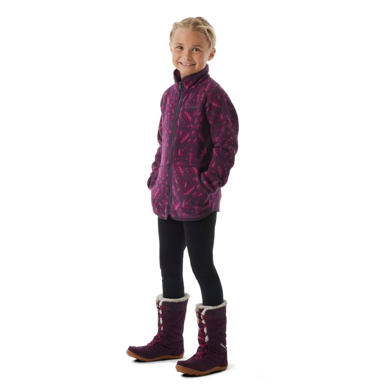 Girls' Disney Anna Full Zip Fleece, Color: Purple Dahlia Anna Ornate, image 2