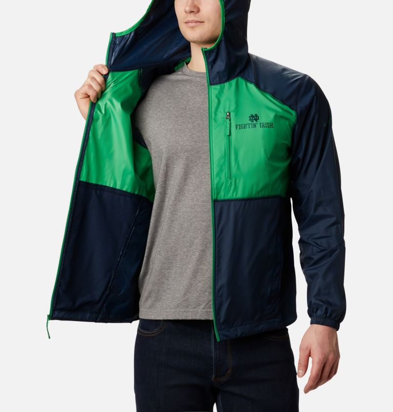 Men's Collegiate Flash Forward Jacket - Notre Dame, Color: ND - Collegiate Navy, Fuse Green