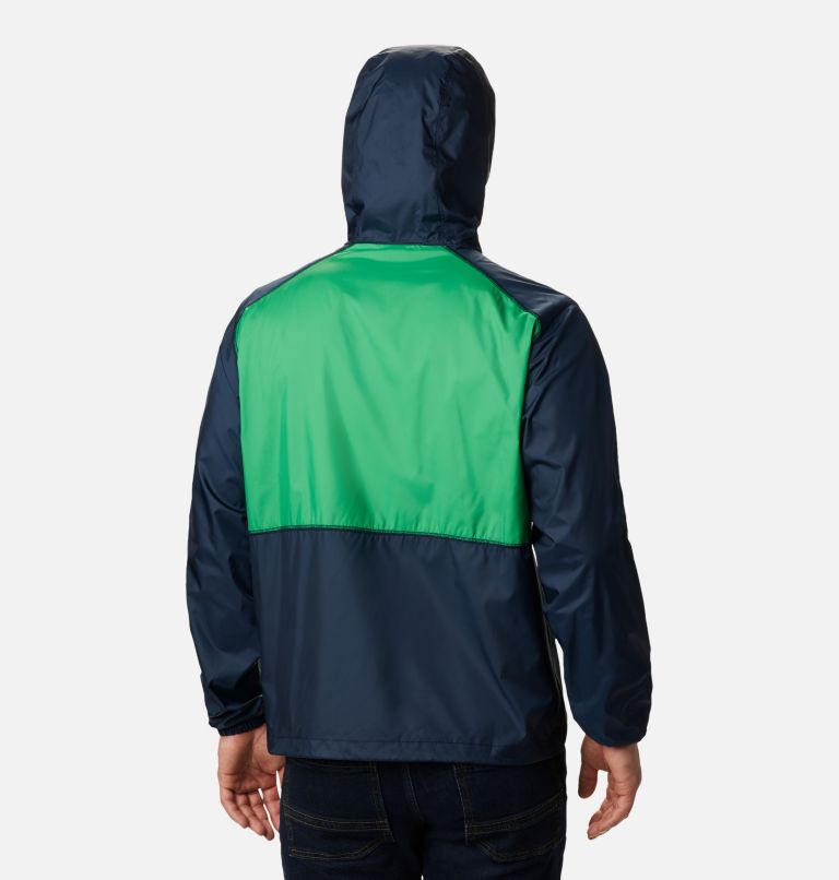 Thumbnail: Men's Collegiate Flash Forward Jacket - Notre Dame, Color: ND - Collegiate Navy, Fuse Green, image 2