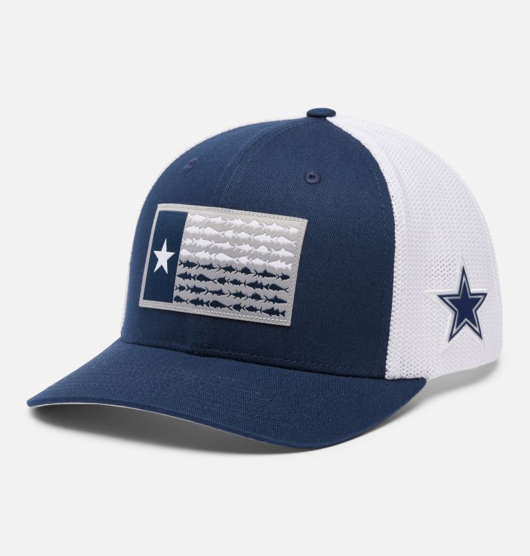 Collegiate PFG Mesh Fish Flag Ball Cap | 467 | L/XL, Color: DC - Collegiate Navy, Texas Flag, image 1