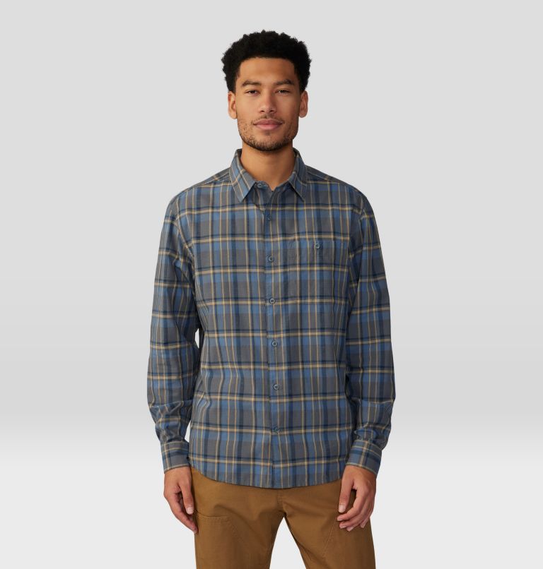 Men's Big Cottonwood Long Sleeve Shirt, Color: Graphite Trailhead Plaid, image 5