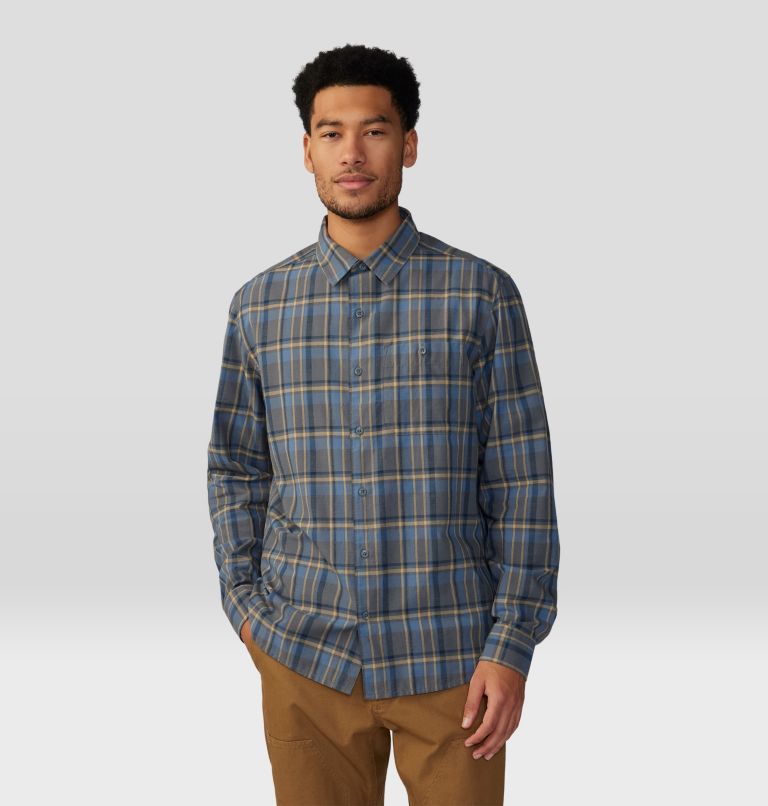 Thumbnail: Men's Big Cottonwood Long Sleeve Shirt, Color: Graphite Trailhead Plaid, image 1