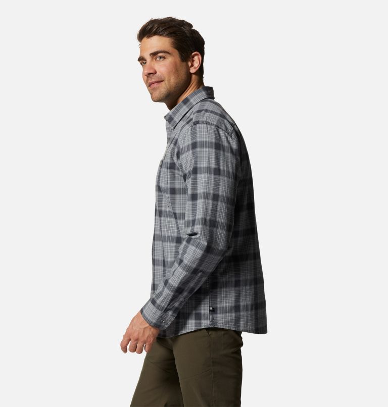 Men's Big Cottonwood Long Sleeve Shirt, Color: Foil Grey Moon Roof Plaid, image 3