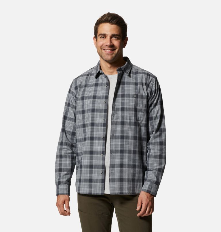 Men's Big Cottonwood Long Sleeve Shirt, Color: Foil Grey Moon Roof Plaid, image 5