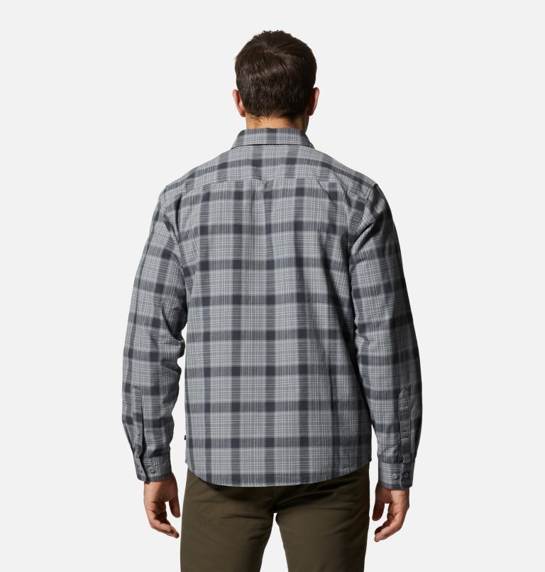 Thumbnail: Men's Big Cottonwood Long Sleeve Shirt, Color: Foil Grey Moon Roof Plaid, image 2