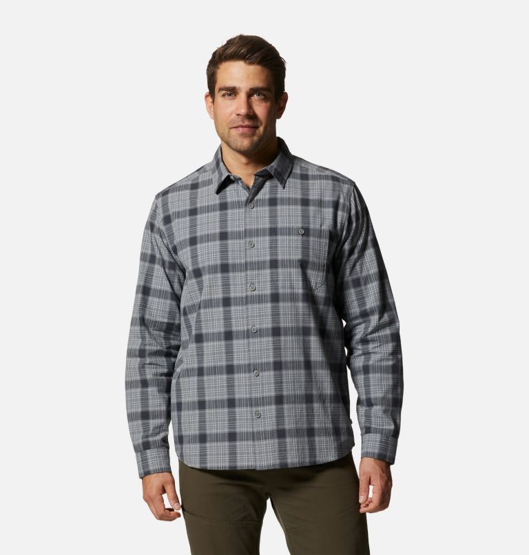 Men's Big Cottonwood Long Sleeve Shirt, Color: Foil Grey Moon Roof Plaid, image 1