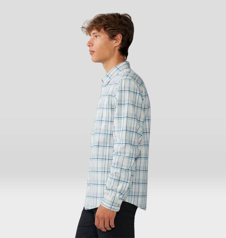 Men's Big Cottonwood Long Sleeve Shirt, Color: Glacial Trailhead Plaid, image 3