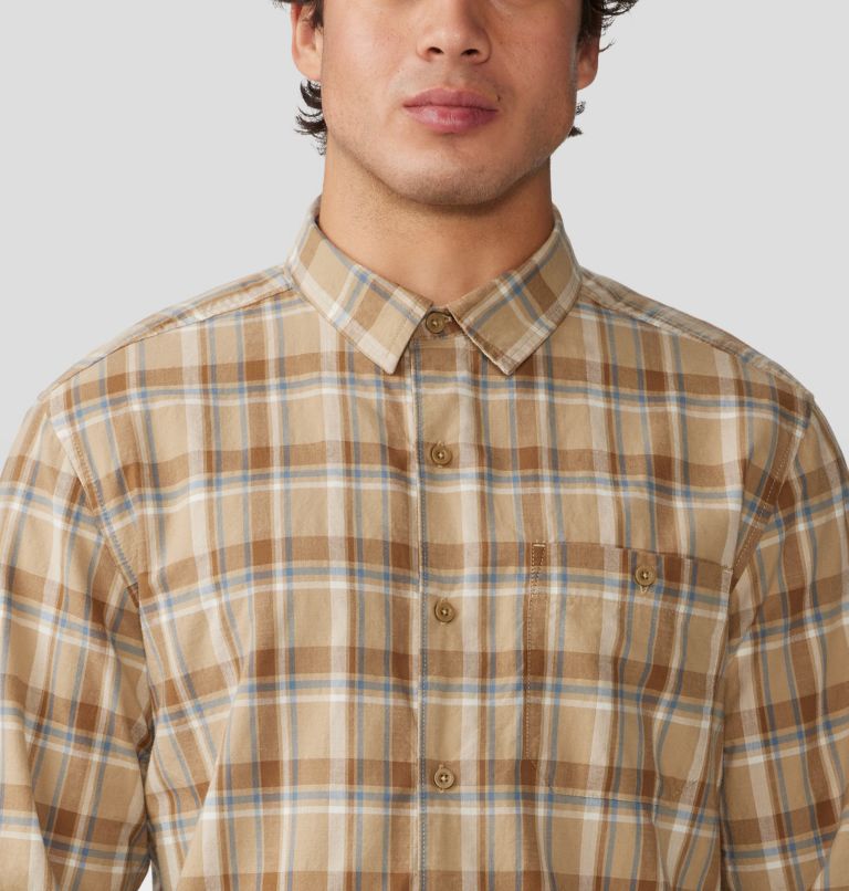 Men's Big Cottonwood Long Sleeve Shirt, Color: Moab Tan Trailhead Plaid, image 4