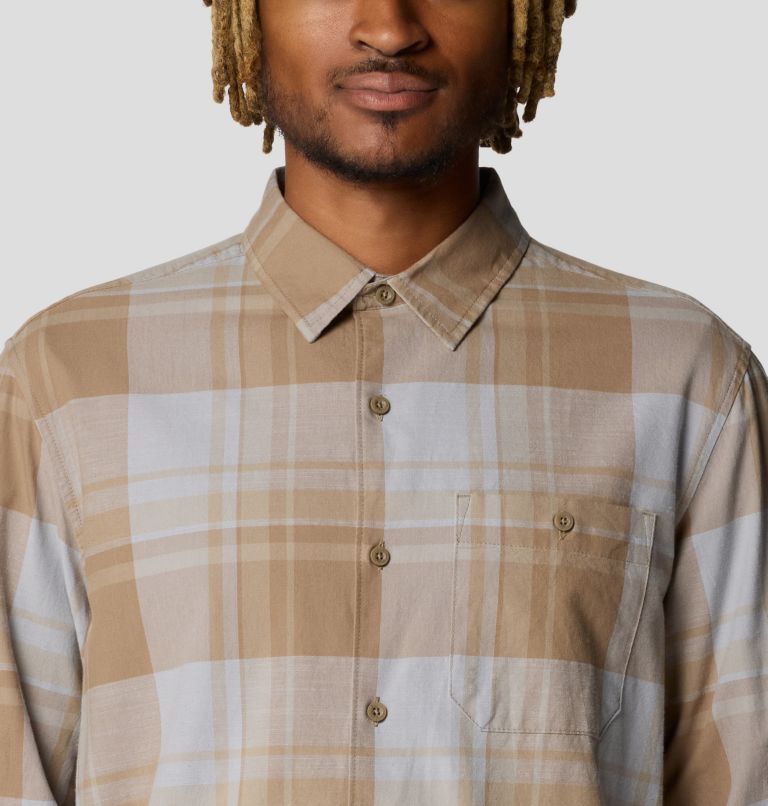 Men's Big Cottonwood Long Sleeve Shirt, Color: Trail Dust Fireside Plaid, image 4