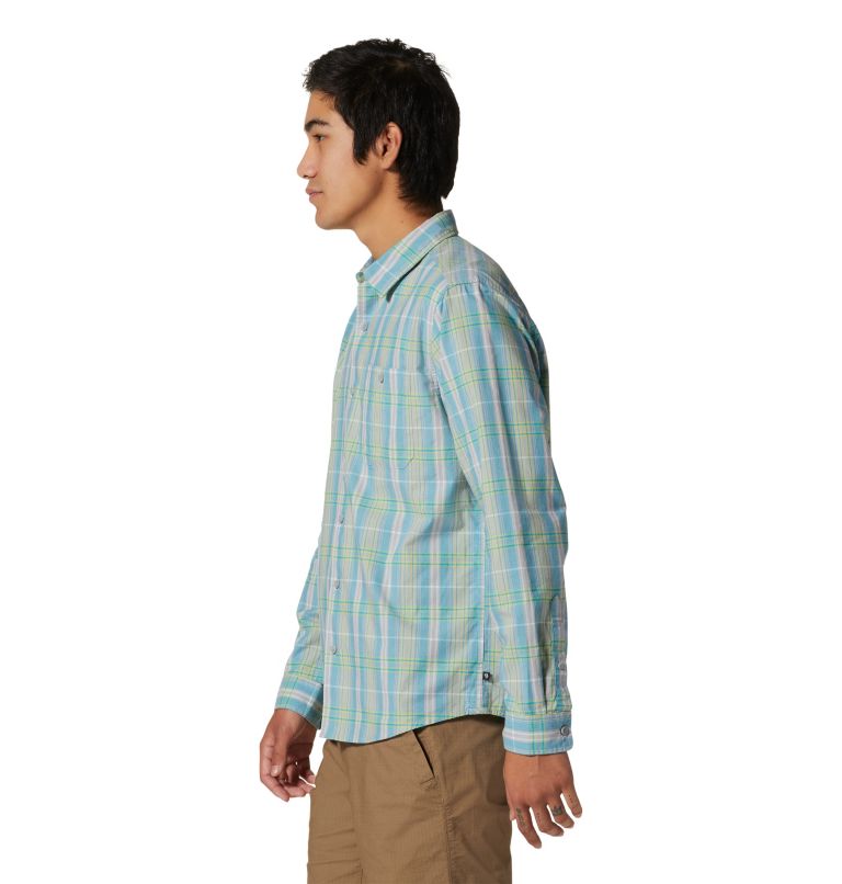 Thumbnail: Men's Big Cottonwood Long Sleeve Shirt, Color: Teton Blue Vertical Plaid, image 3