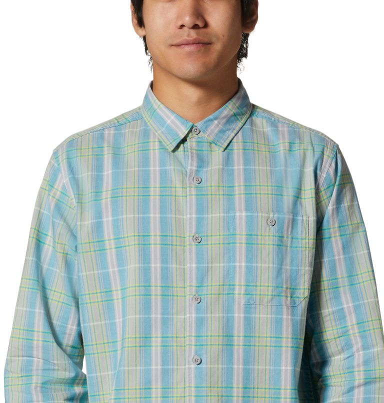 Men's Big Cottonwood Long Sleeve Shirt, Color: Teton Blue Vertical Plaid, image 4