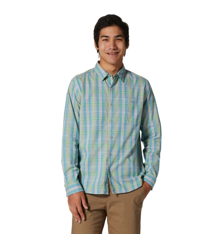 Men's Big Cottonwood Long Sleeve Shirt, Color: Teton Blue Vertical Plaid, image 5