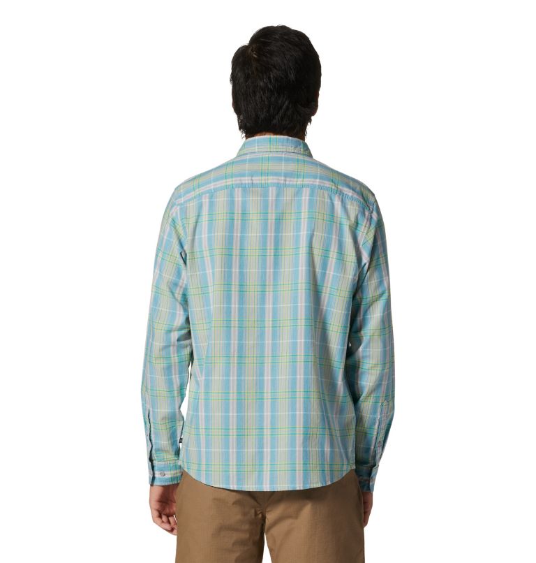 Men's Big Cottonwood Long Sleeve Shirt, Color: Teton Blue Vertical Plaid, image 2
