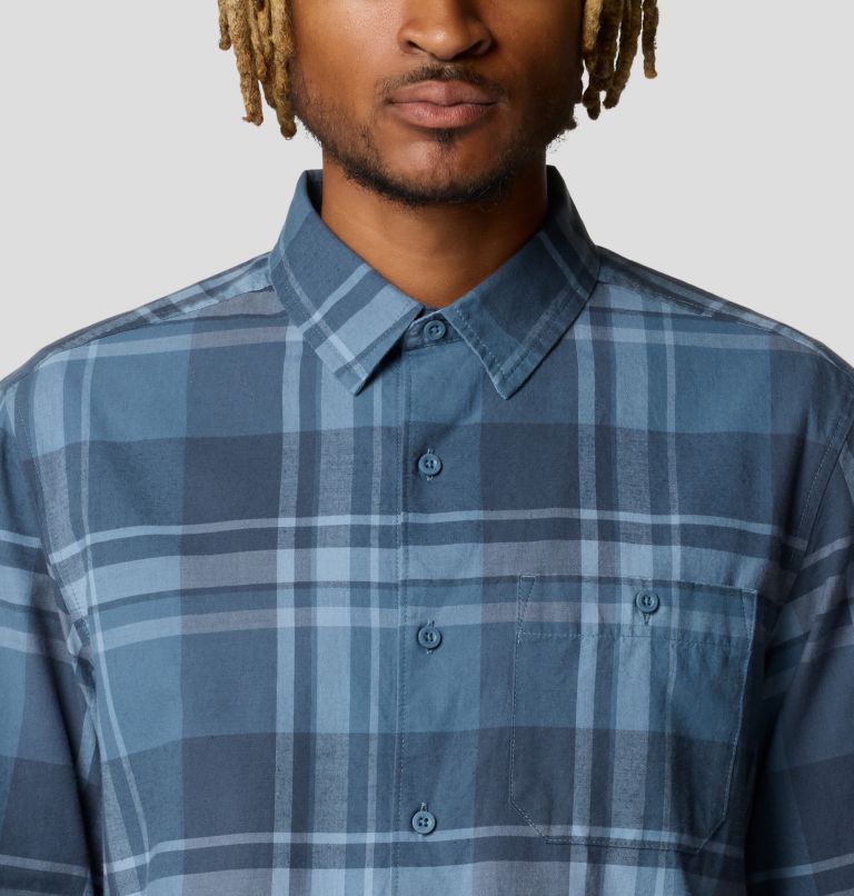 Men's Big Cottonwood Long Sleeve Shirt, Color: Adriatic Blue Fireside Plaid, image 4