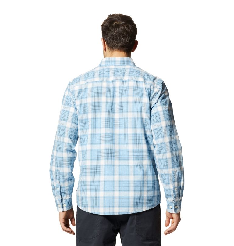 Men's Big Cottonwood Long Sleeve Shirt, Color: Blue Chambray Moon Roof Plaid, image 2