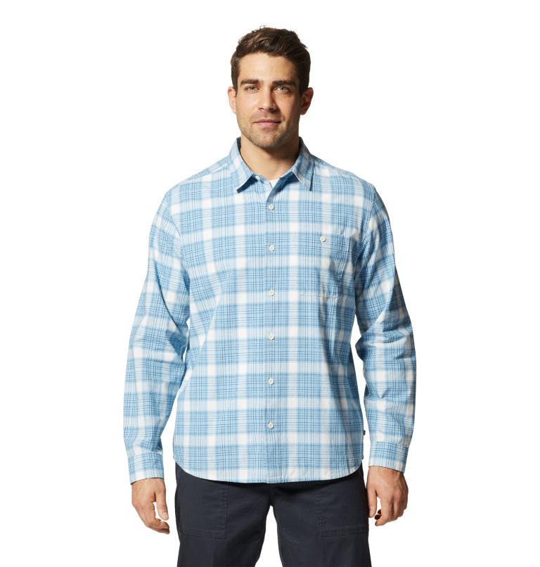 Men's Big Cottonwood Long Sleeve Shirt, Color: Blue Chambray Moon Roof Plaid, image 1