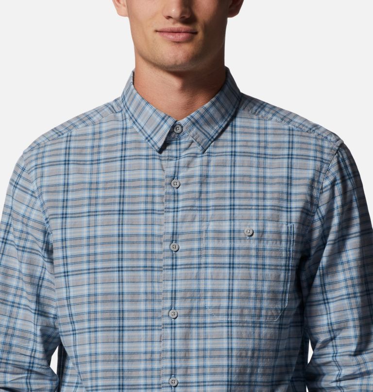 Thumbnail: Men's Big Cottonwood Long Sleeve Shirt, Color: Blue Chambray Canopy Plaid, image 4