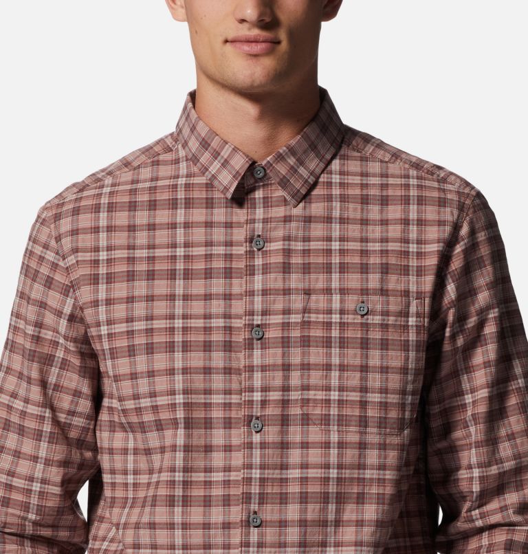 Men's Big Cottonwood Long Sleeve Shirt, Color: Clay Earth Canopy Plaid, image 4