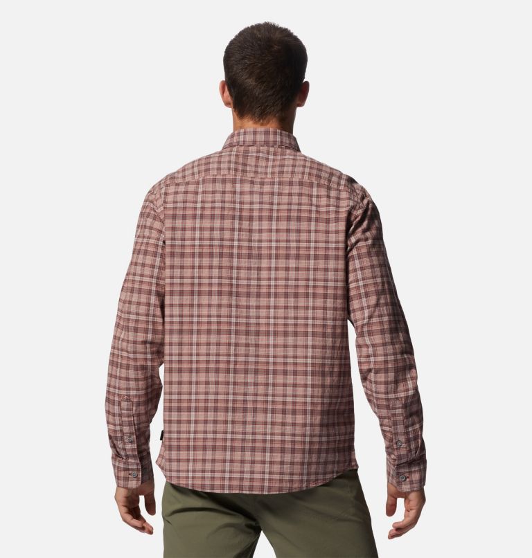 Men's Big Cottonwood Long Sleeve Shirt, Color: Clay Earth Canopy Plaid, image 2