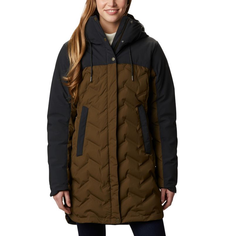 Mountain Croo Long Down Jacket | 319 | S, Color: Olive Green, Black, image 1