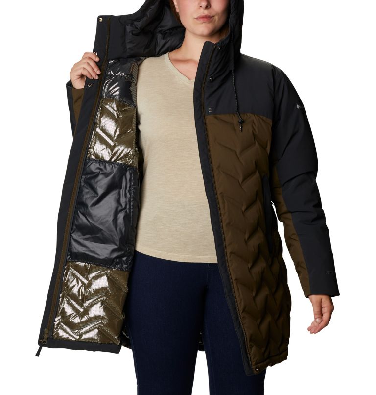 Thumbnail: Women's Mountain Croo Long Down Jacket - Plus Size, Color: Olive Green, Black, image 5