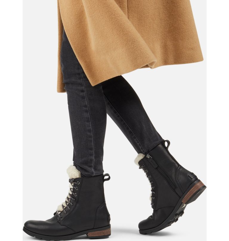 Women's Emelie Short Lace Cozy Boot, Color: Black, image 7
