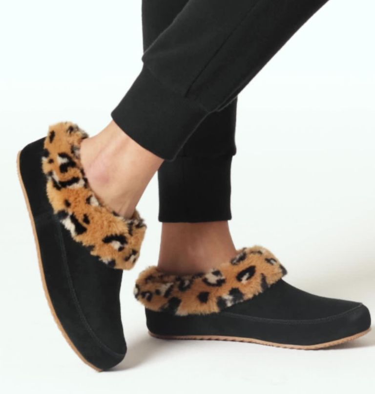Women's Sorel Go Coffee Run Slipper, Color: Black, Tawny Buff