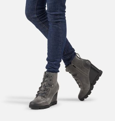 sorel blue wedge boots