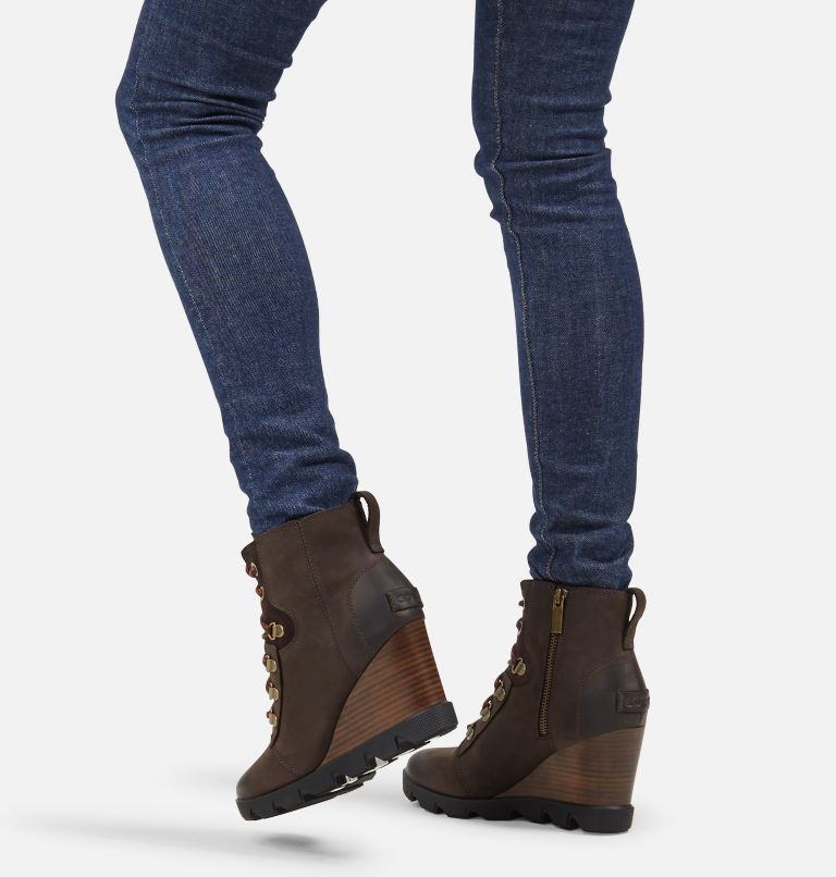 Women's Joan Uptown Lace Boot, Color: Blackened Brown, image 7
