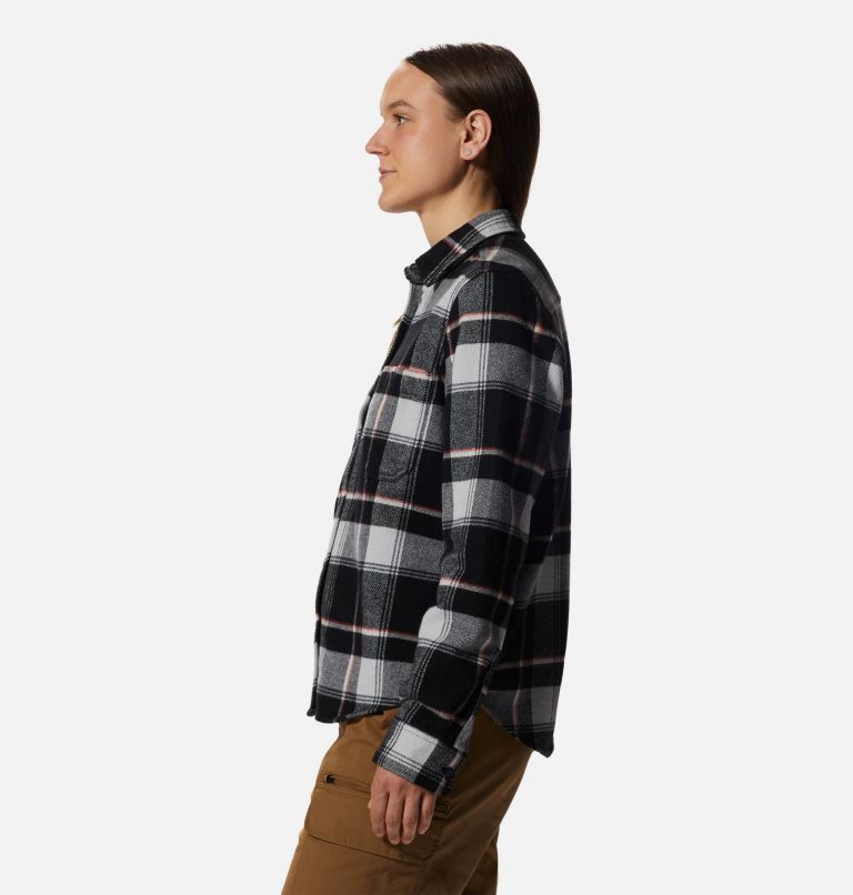 Women's Plusher Long Sleeve Shirt, Color: Black Tartan Plaid, image 3