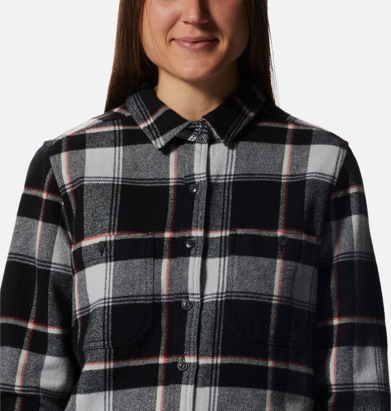 Women's Plusher Long Sleeve Shirt, Color: Black Tartan Plaid, image 4