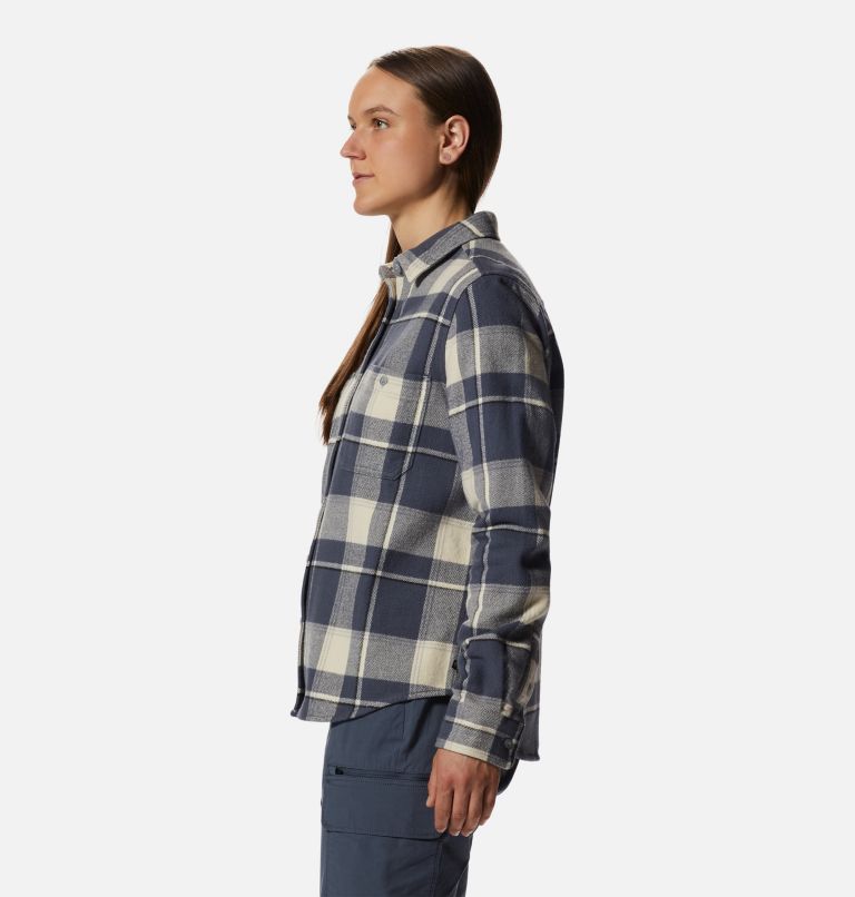 Women's Plusher Long Sleeve Shirt, Color: Wild Oyster Tartan Plaid, image 3