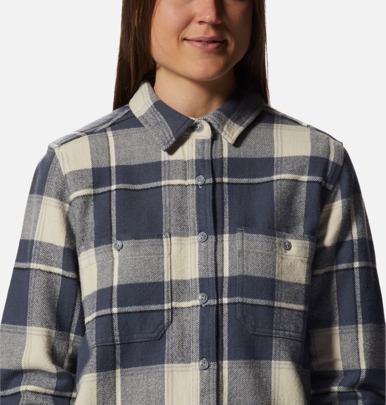 Thumbnail: Women's Plusher Long Sleeve Shirt, Color: Wild Oyster Tartan Plaid, image 4